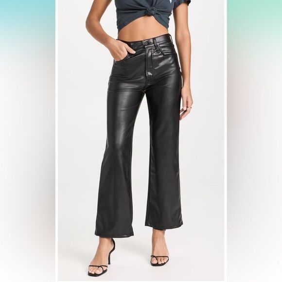 NWT MOTHER Women's The Rambler Zip Ankle Faux Leather Jeans Size 28 - Picture 2 of 4